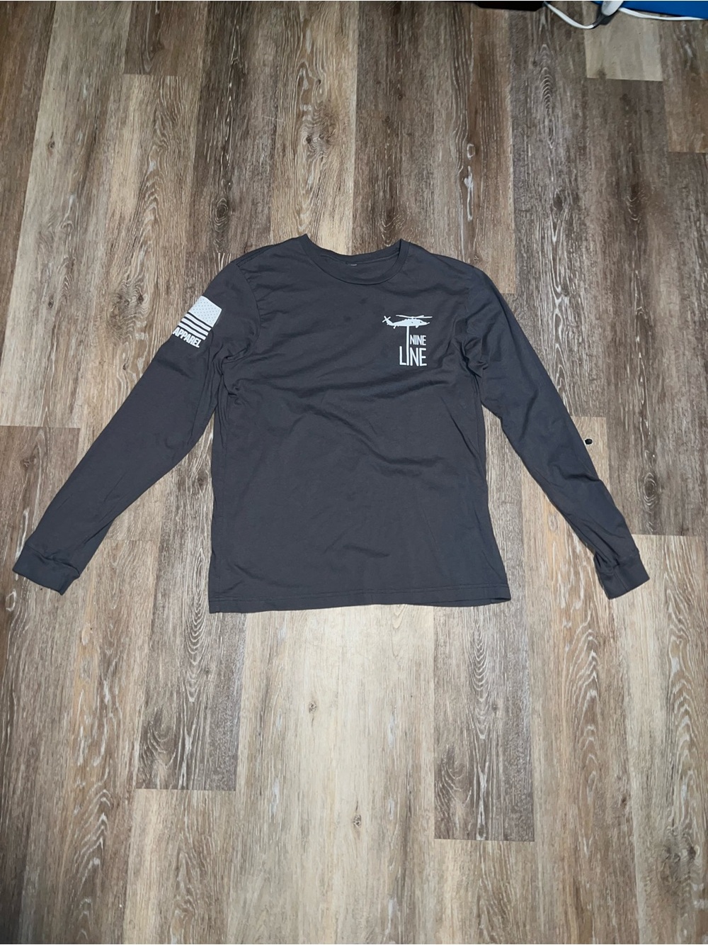 Nine Line Black Long Sleeve Graphic Crew Tee